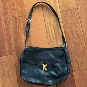 Paloma Picasso black vintage leather purse